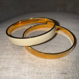 Elegant Gold and Cream Bangle Set
